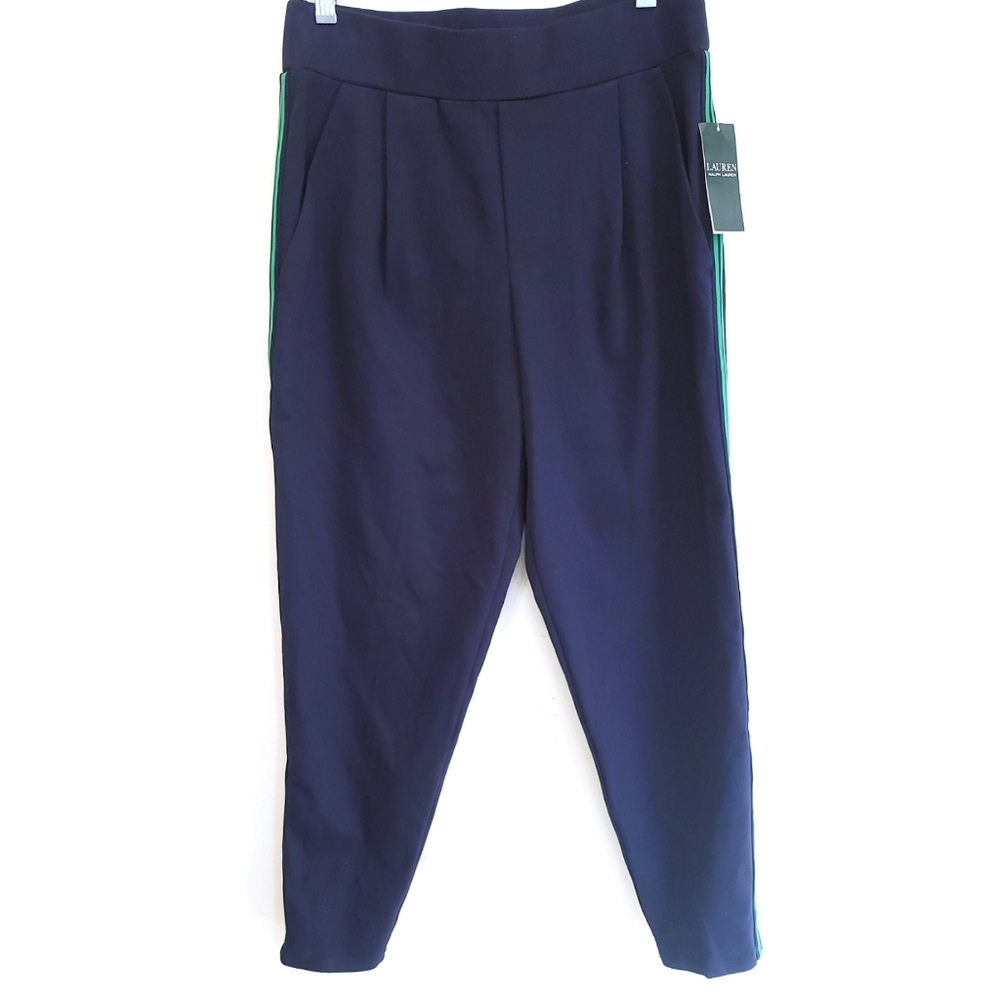 NWT Lauren Ralph Lauren Track Stripe Ankle Pant Sm - Picture 6 of 7